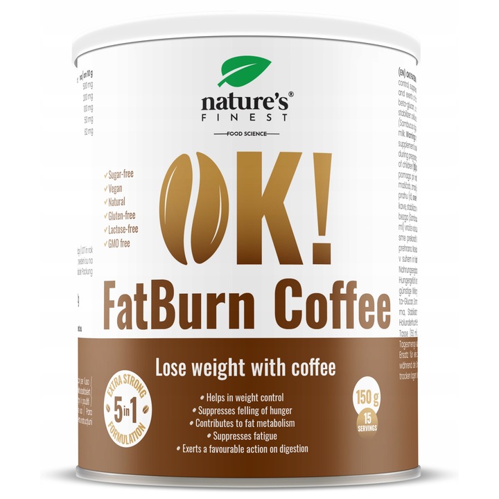 Cafea pentru slabit Nature's Finest, OK COFFE FATBURN, 150g