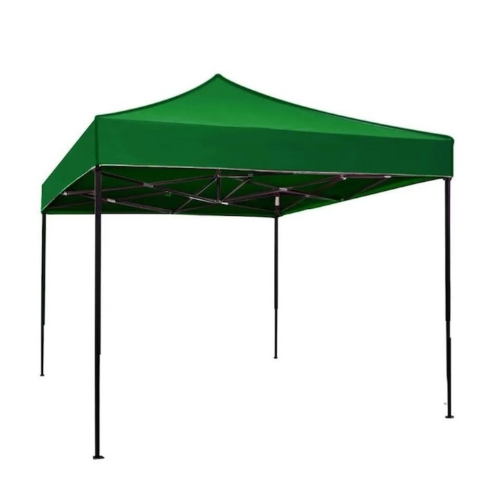 Pavilion pliabil Macvi® 3x3m, Structura Metalica Ranforasata, Montaj Rapid, Rezistent la Vant, Ideal pentru Gradina, Evenimente sau Targuri, Verde