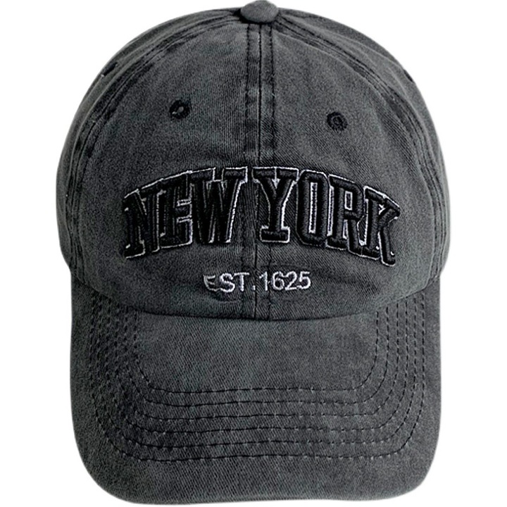 Sapca New York, Ultimar, gri, 55-59 cm, bumbac, stil retro