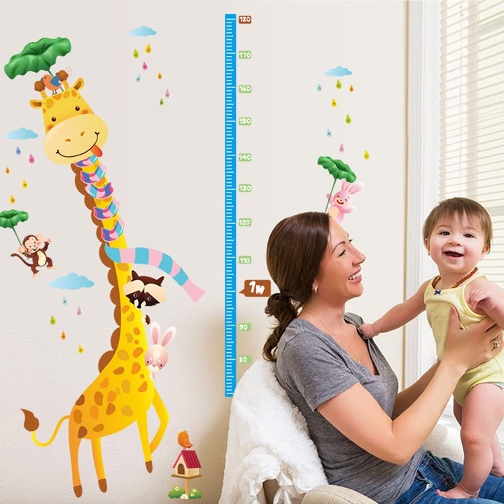 Taliometru copii pentru perete, Ultimar, 70-180 cm, 60x90 cm, cu animale