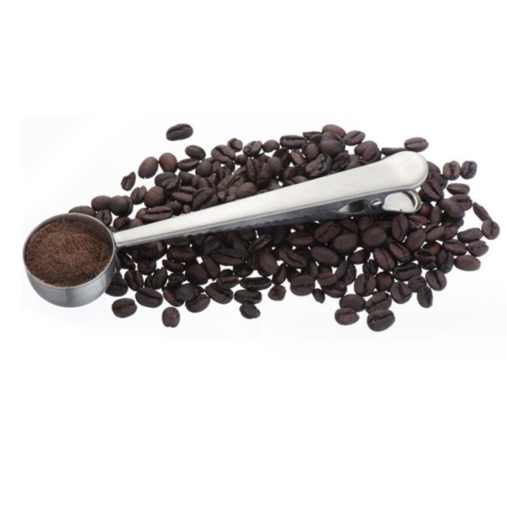 Lingura 2 in 1 cu clip, argintiu, 3.7 x 17.5 cm