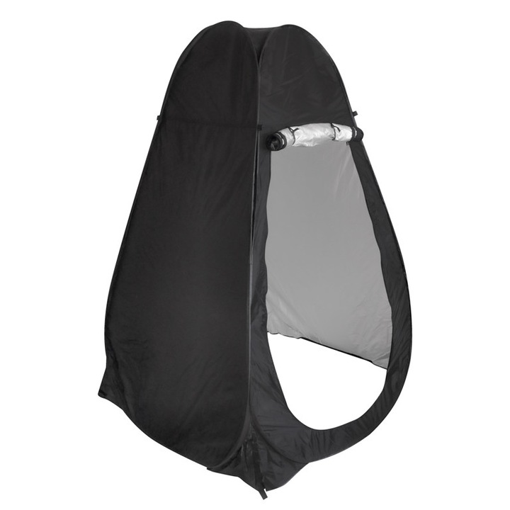 Преносима палатка за душ, преобличане или тоалетна, черна