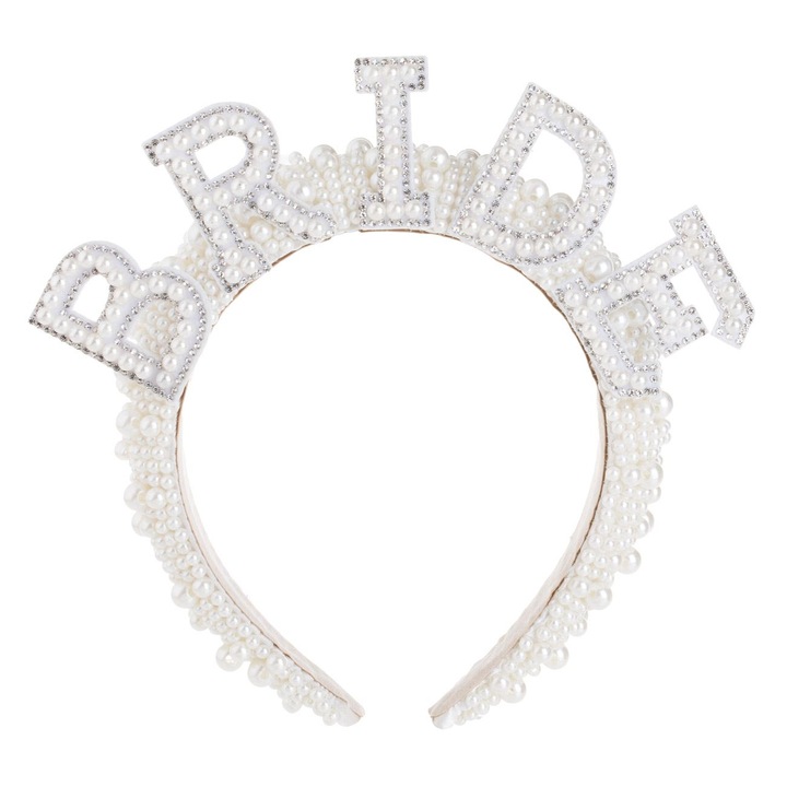 Корона за коса Allba "bride" с мъниста и кристали за булката