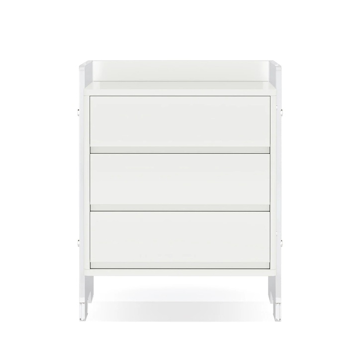 Noptiera White Label PRATO, Alb, MDF, 47x35x60 cm