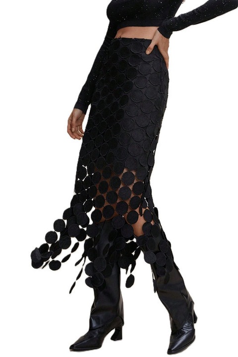 Fusta Dama, Eleganta, Deosebita, Talie Inalta, Negru