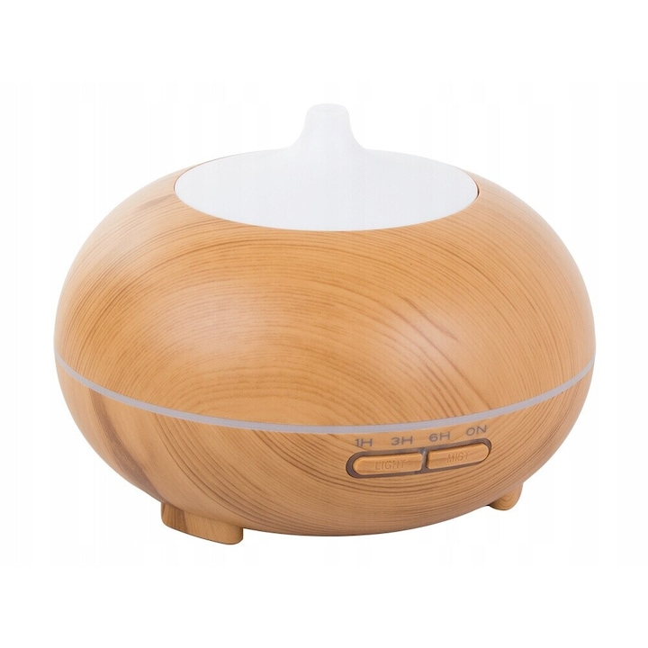 Set umidificator cu uleiuri, DLED in forma de lumanare cu iluminare LED colorata, aromaterapie, 7 piese, alb, 92x92x167mm