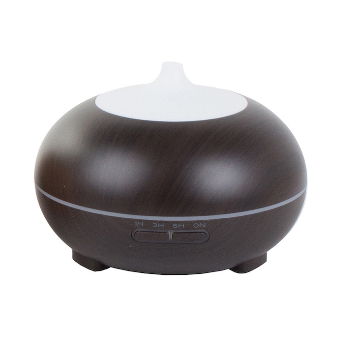 Cyrax Umidificator si Purificator aer ultrasonic portabil, rezervor 200ml, cu ioni negativi, LED 7 culori, rotatie 360 grade, Turcoaz