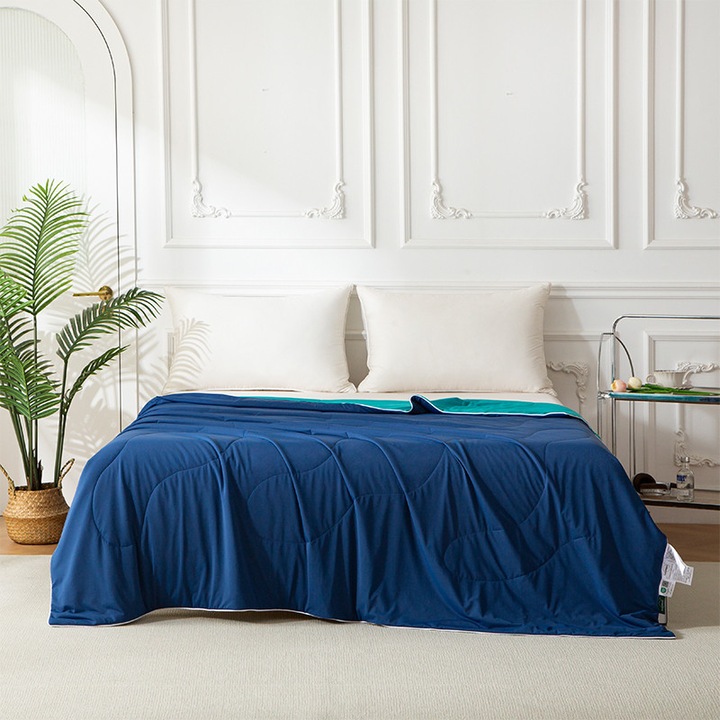 Patura de vara, Luxenest, Albastru inchis, 150x200cm, 90%nailon, 10%spandex