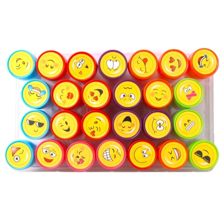 Комплект от 26 печата за деца, С усмихнато лице, Весели, Многоцветни