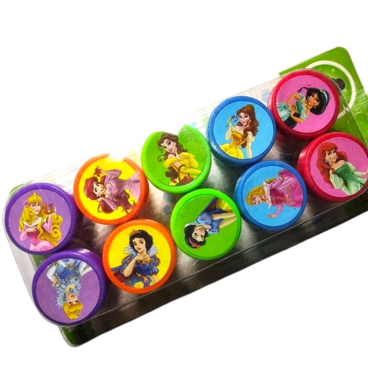 Комплект от 10 печата за деца, С принцеси, Весели, Многоцветни