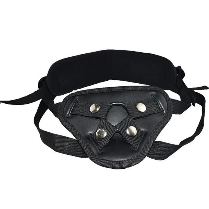Centura dildo, Strap-On, MENZ®, model Velvet Force, pentru Barbati si Femei, negru