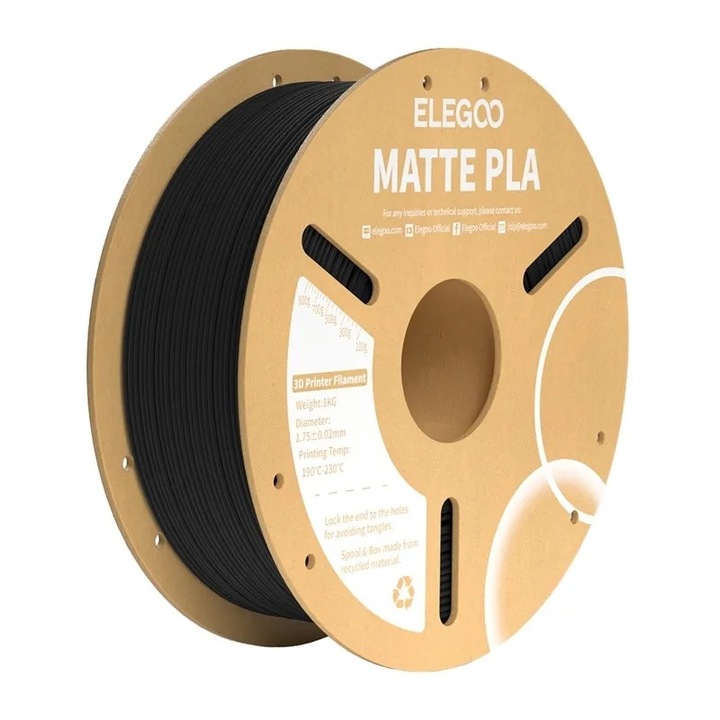 PLA mat ELEGOO filament (negru)