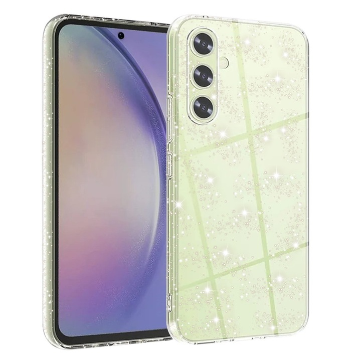 Husă telefon Techsuit SparkleSkin pentru Samsung Galaxy A54, transparentă, din TPU cu sclipici