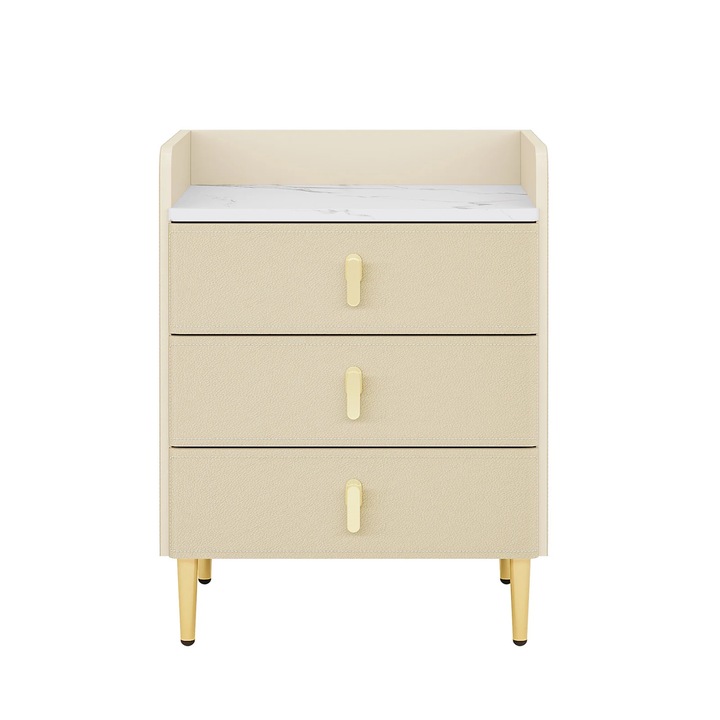 Noptiera Vesper, Bej, 50x42x65 cm