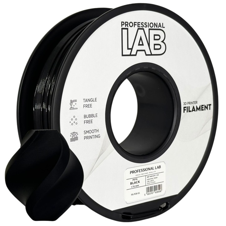 Professzionális Filament LAB Petg Fekete 1,75 mm 1 kg