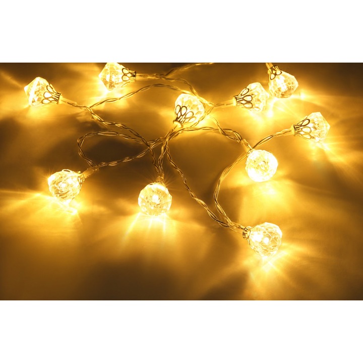 Sir luminos 90cm, alimentare cu baterii, 10 becuri, lumina calda, Globo