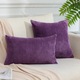 Комплект от 2 калъфки за възглавници 50x50cm JOTOM с текстура на рипсено кадифе, невидим цип, меки декоративни калъфки за възглавници за дома, декоративни възглавници, виолетово патладжанено