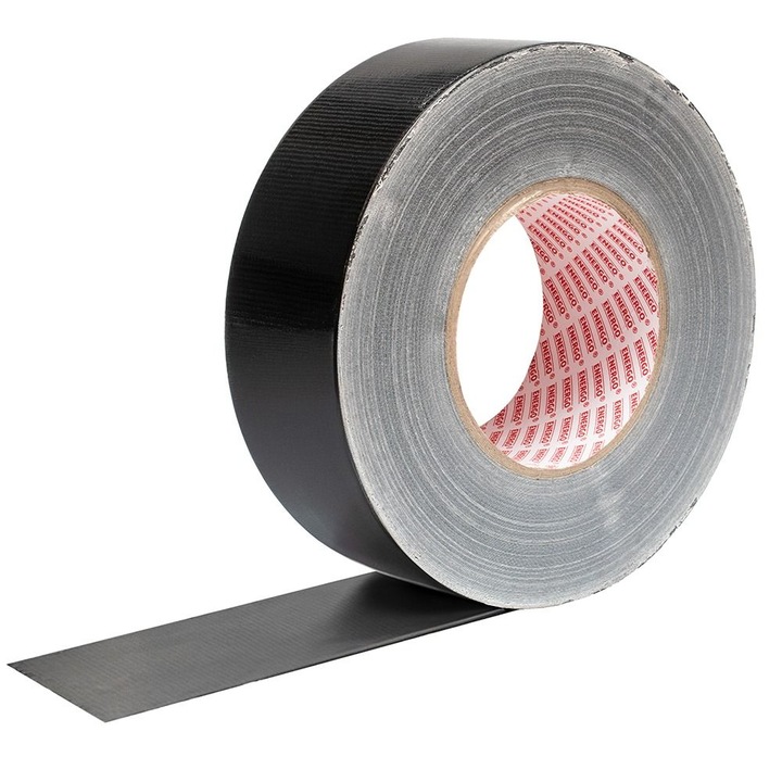 Banda adeziva cu insertie DUCT TAPE 5S neagra latime 50mm L-50m g-0.28mm suport mesh pentru reparatii Energo