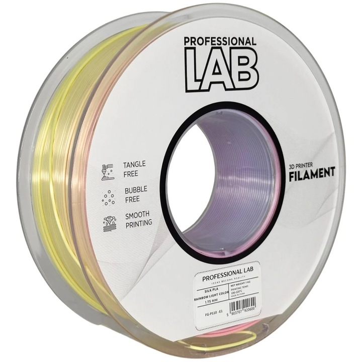 Filament Profesional LAB Silk PLA Rainbow Light color 1.75 mm 1 kg