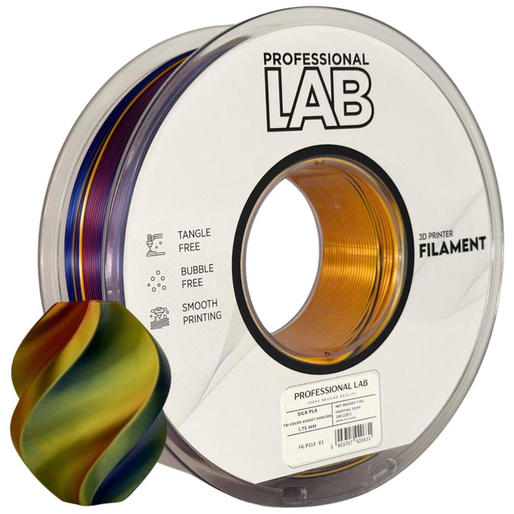 Filament Profesional LAB Silk, PLA, 1.75 mm, 1 kg, multicolor