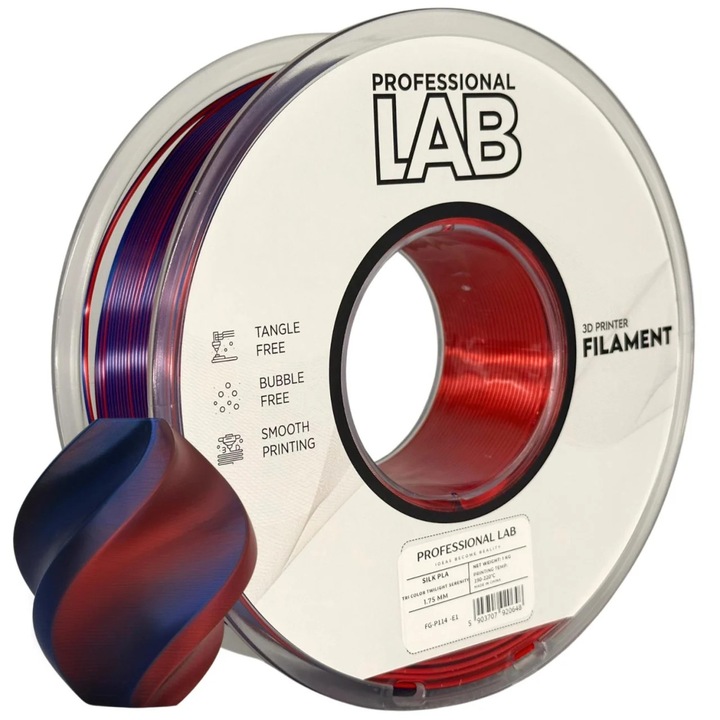 Filament Profesional LAB Silk PLA Tricolor Twilight Serenity 1.75 mm 1 kg
