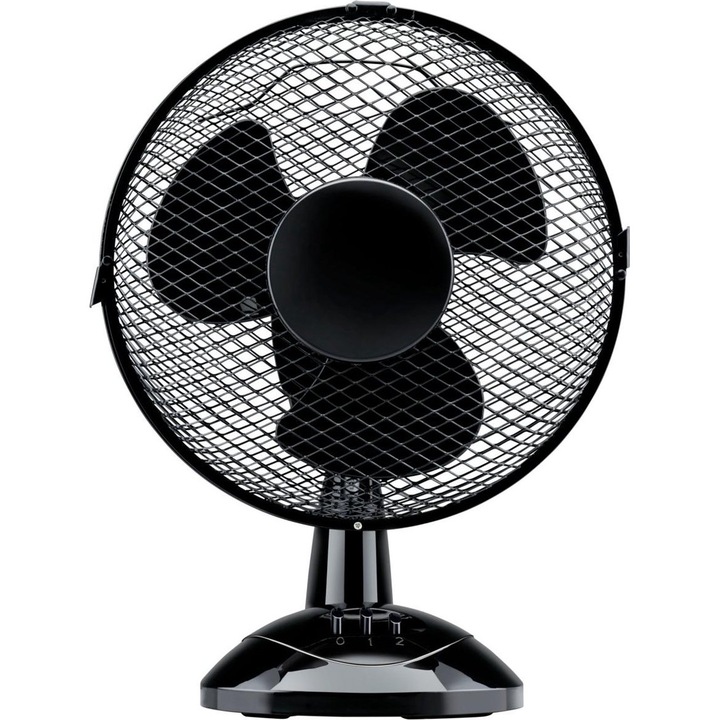 Вентилатор за маса и бюро, Lifetime, дръжка, 2 скорости, функция за накланяне, безшумен 65dB, черен