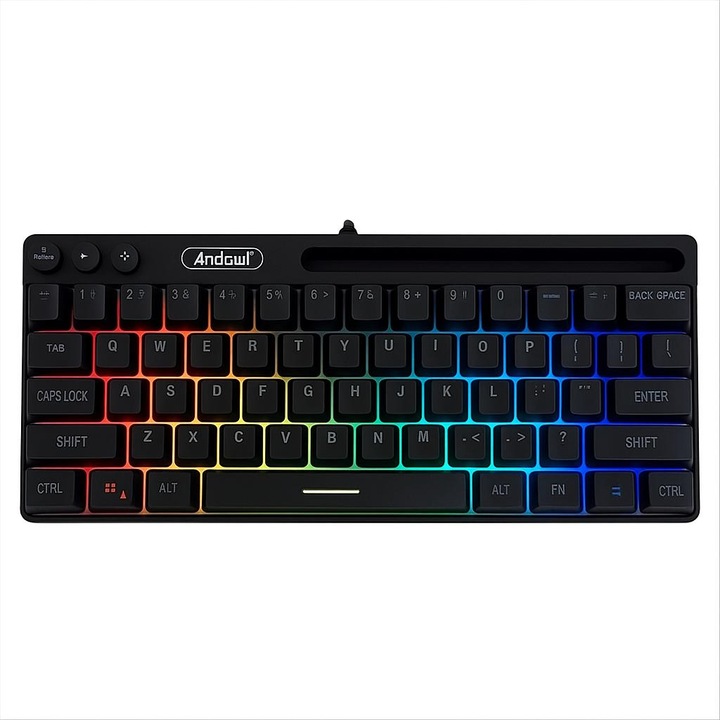Tastatura Gaming RGB LED, Iluminare Multicolora, Efect Mecanic