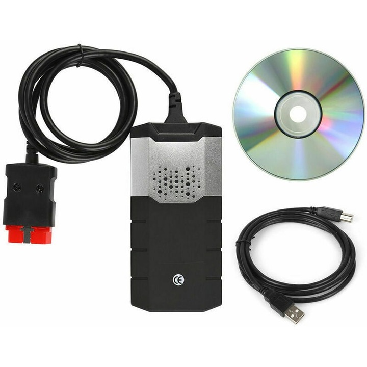 Tester diagnostic auto, Ulisem, CDP+ Bluetooth, software 2016.3, functie de inregistrare, cablu OBDII, negru