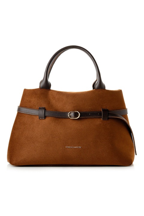 Vince Camuto, Nyersbőr hatású kézitáska, Karamellbarna