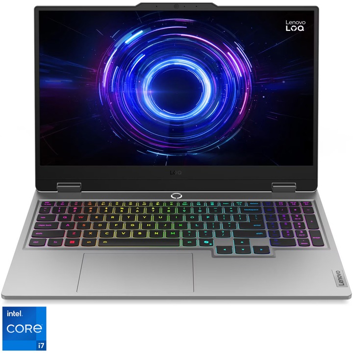 Лаптоп Gaming Lenovo LOQ 15IRX10, Intel® Core™ i7-14700HX до 3.9GHz, 15.6''. Full HD, 32GB LPDDR5x RAM, 1TB SSD, NVIDIA® GeForce RTX™ 5050 8GB GDDR7, No OS, Luna Grey