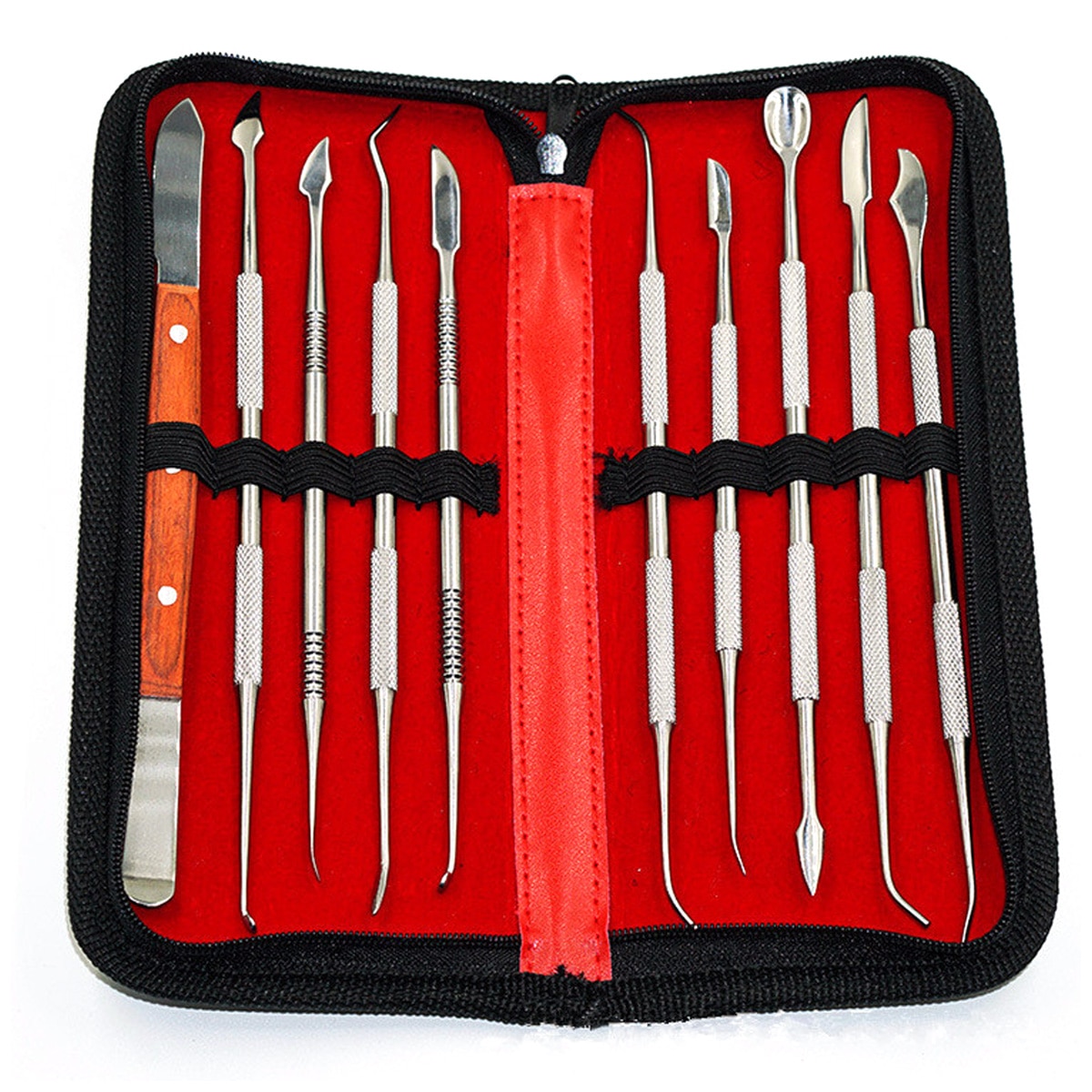 Set 10 unelte de sculptura din inox, instrumente de ceara dentara