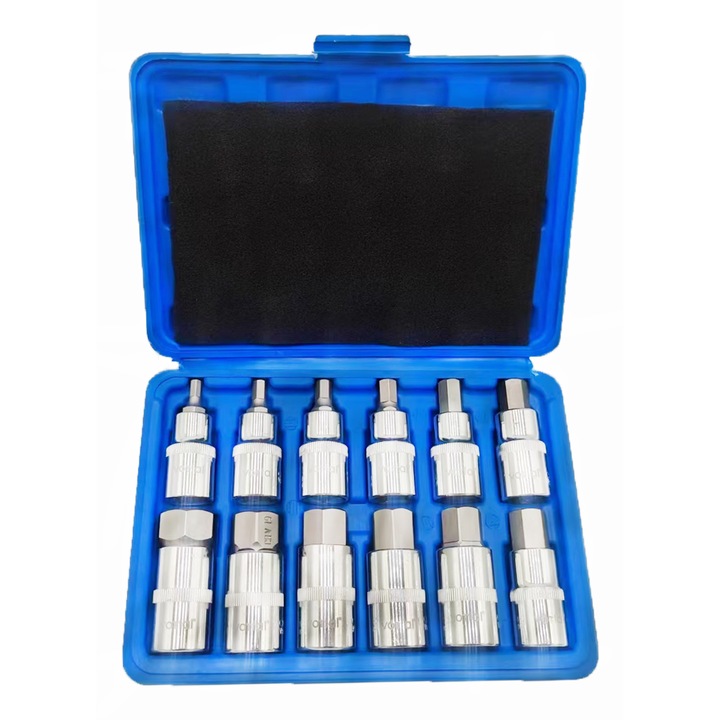 Set chei cu patru colturi 12 buc, Enforose, otel crom vanadiu tratat termic, finisaj lucios, cutie de depozitare imbunatatita