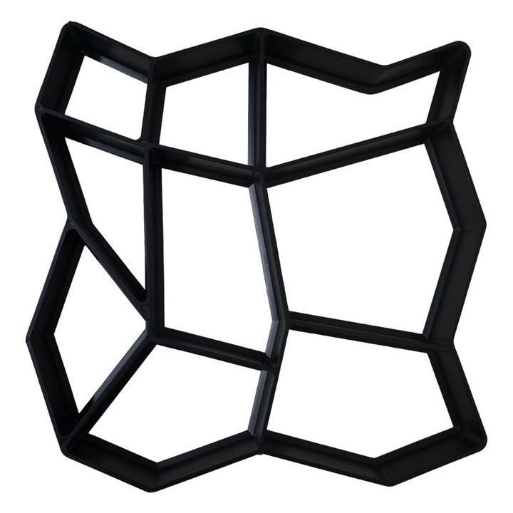 Matrita pavaj din beton NEXTLY, forma reutilizabila pentru turnat ciment pentru gradina/alei/trotuare, plastic durabil, 36x34x3.5cm, 6-14 negru