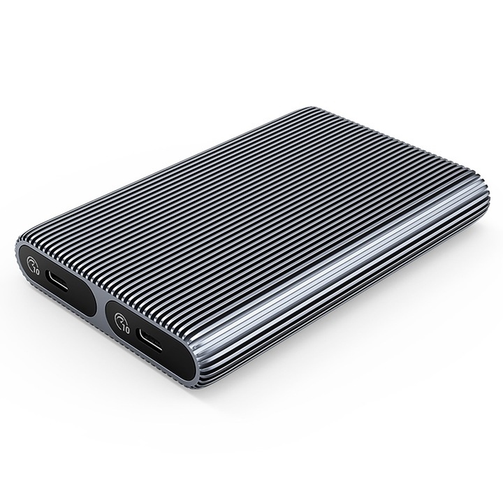 Carcasa pentru doua SSD-uri M.2 NVMe Orico AM2C3-2N, USB-C 10Gb/s, gri, 112,5x75x17mm