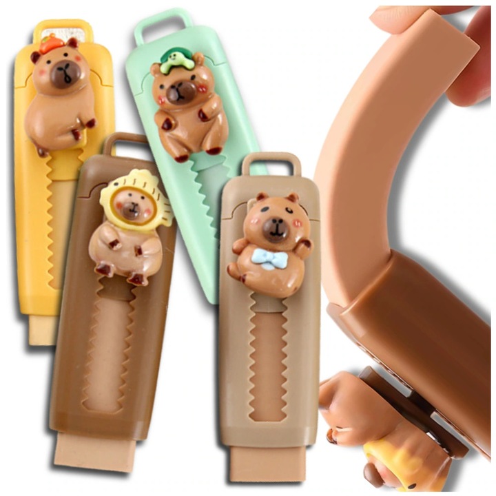 Set de 4 radiere capibara, Edibazzar, dimensiuni 9x2,5cm