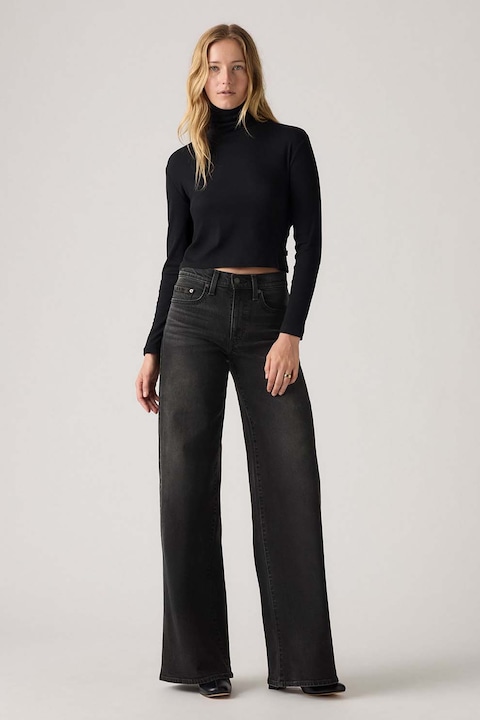 Levi's, Blugi cu croiala ampla si 5 buzunare, Negru stins