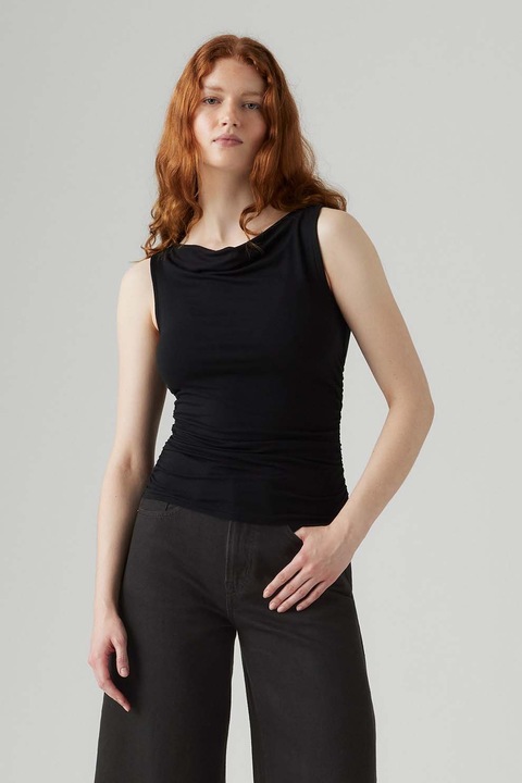 Levi's, Слим топ с набирания, Черен