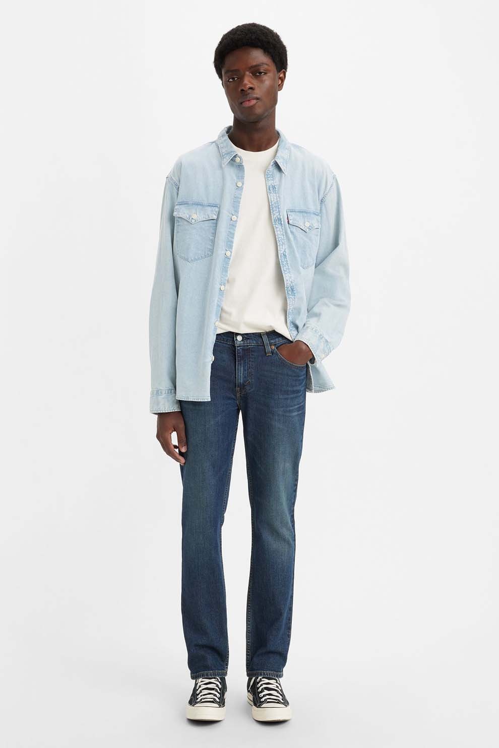 Levi's, Blugi slim fit cu talie medie 511™, Albastru inchis, W36-L32