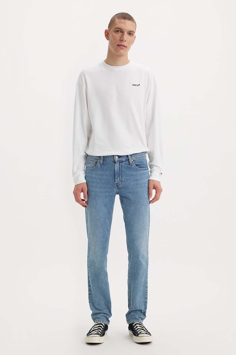 Levi's, Blugi slim fit cu talie medie 511™, Albastru deschis melange, Albastru, W34-L34