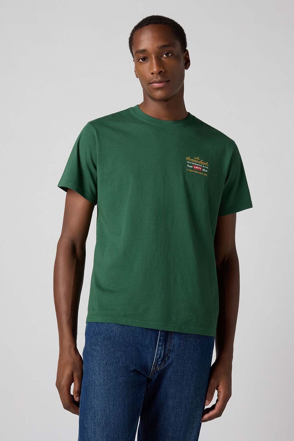 Levi's, Tricou lejer de bumbac, Verde englez, S
