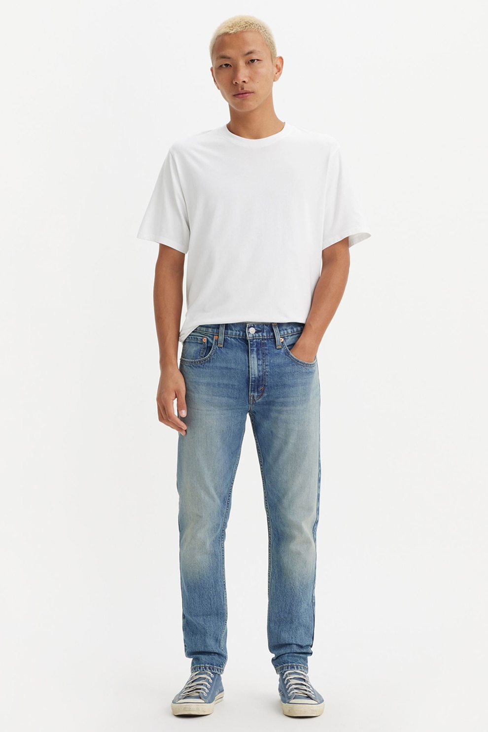 Levi's, Blugi slim fit cu croiala conica 512™, Albastru pastel, W33-L32