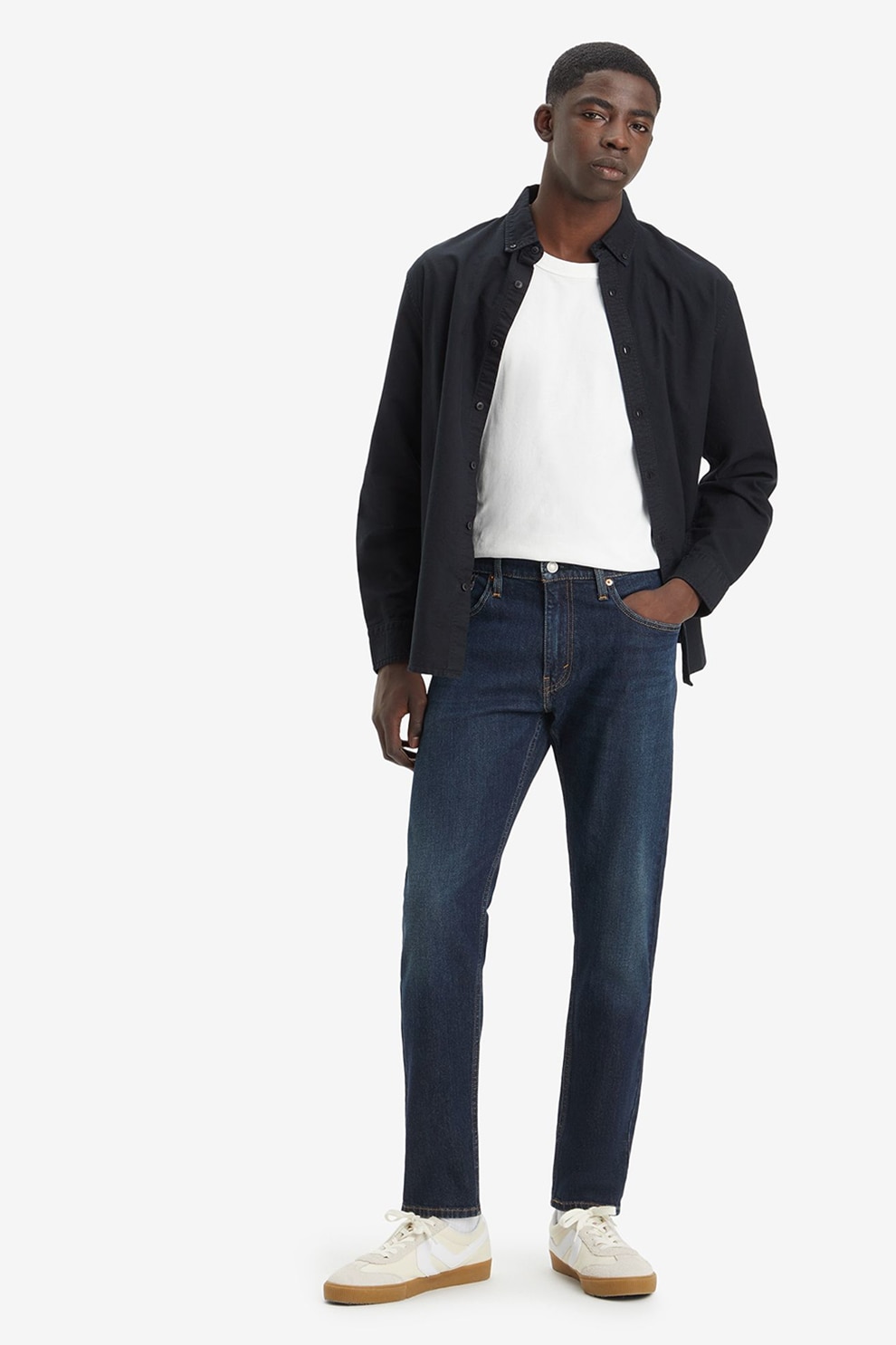 Levi's, Blugi slim fit cu croiala conica 512™, Albastru ultramarin, Portocaliu pal, W31-L32