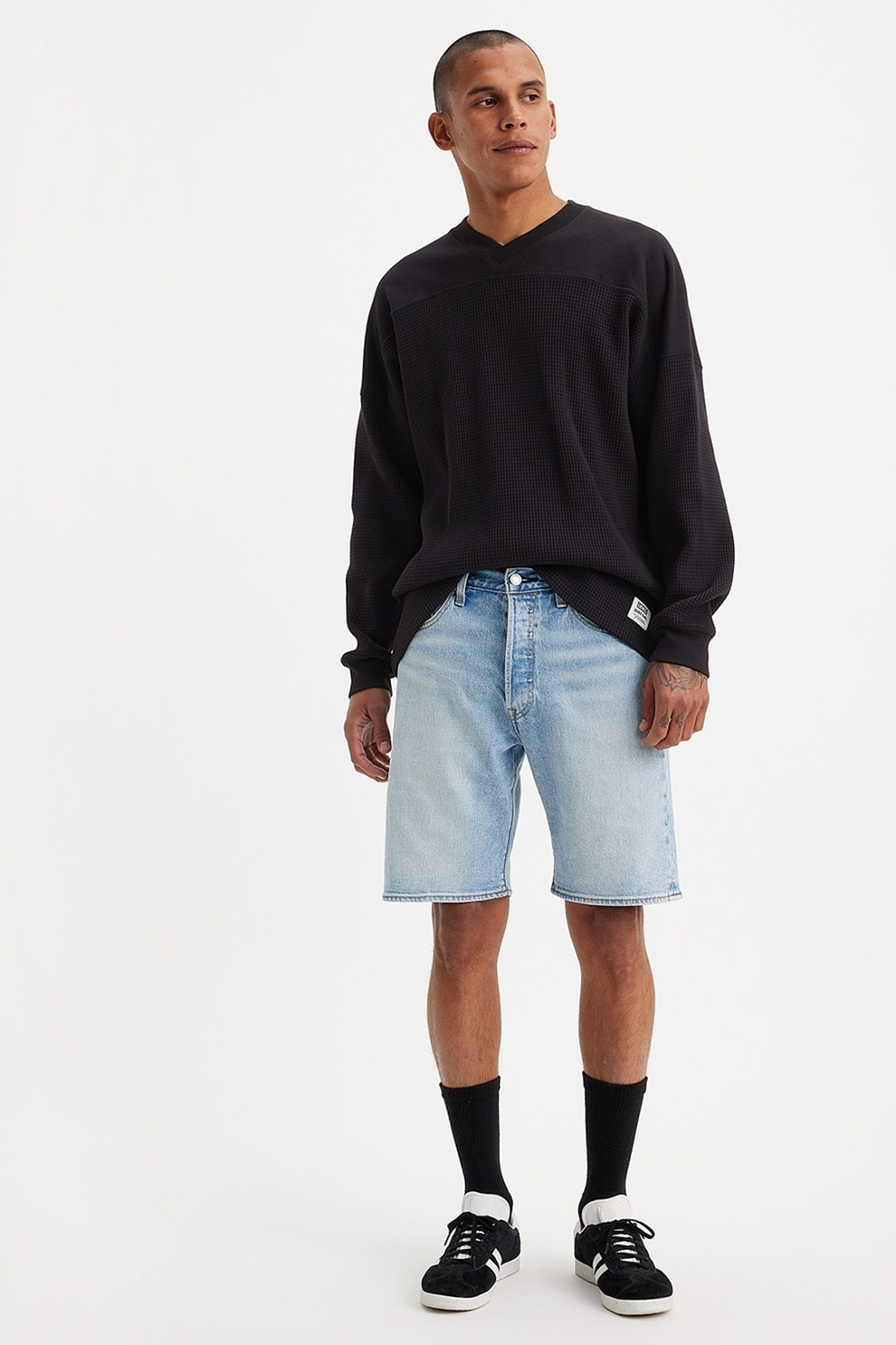 Levi's, Bermude din denim 501®, Rosu inchis, Portocaliu stins, Albastru pal, 34