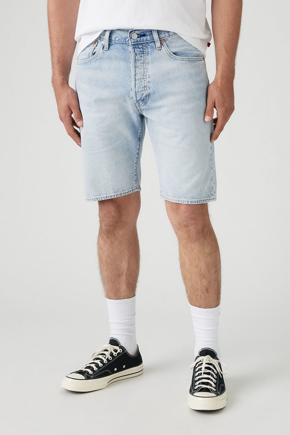 Levi's, Bermude din denim 501®, Albastru glaciar, 32