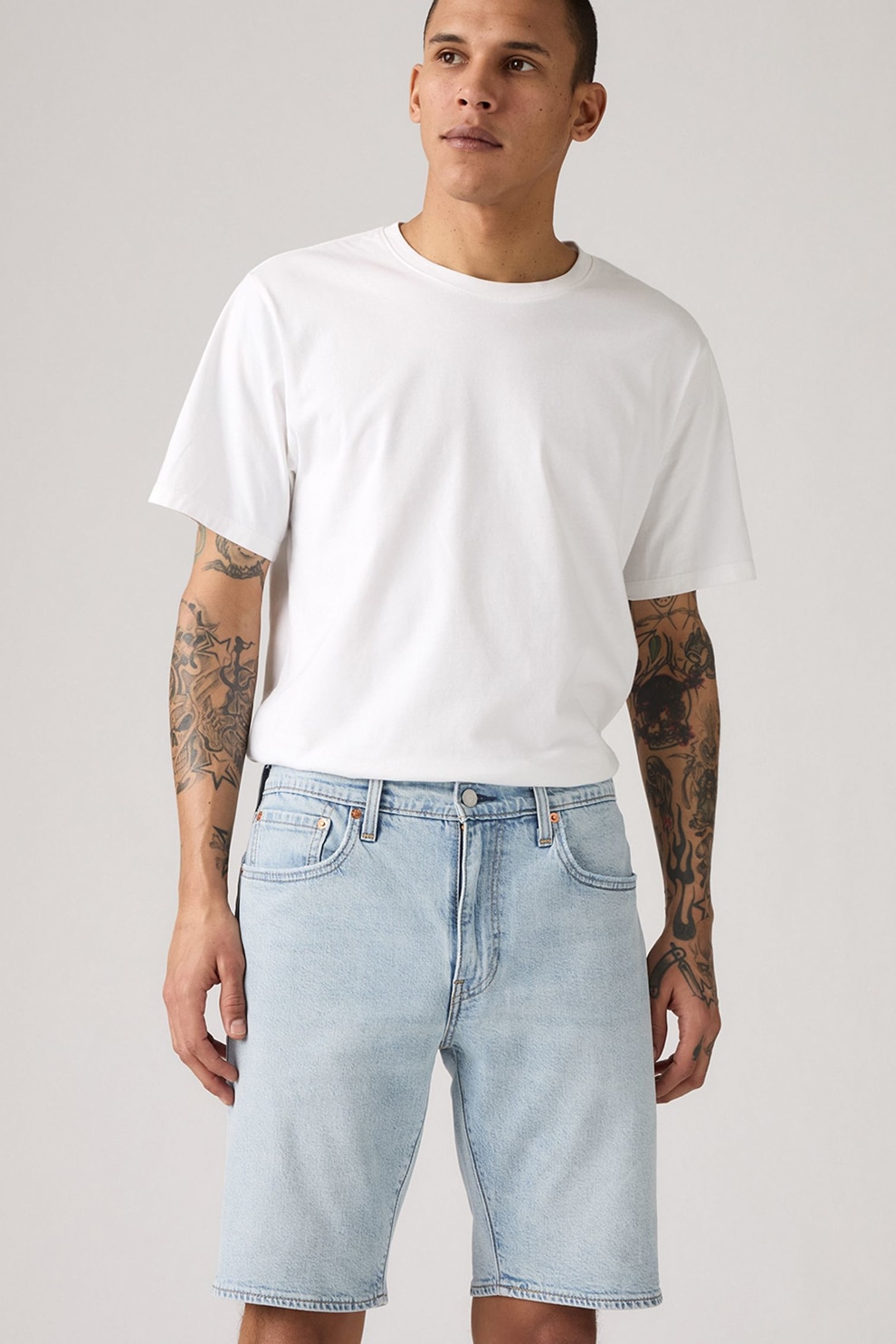 Levi's, Bermude din denim cu croiala dreapta 405™, Turcoaz, 32
