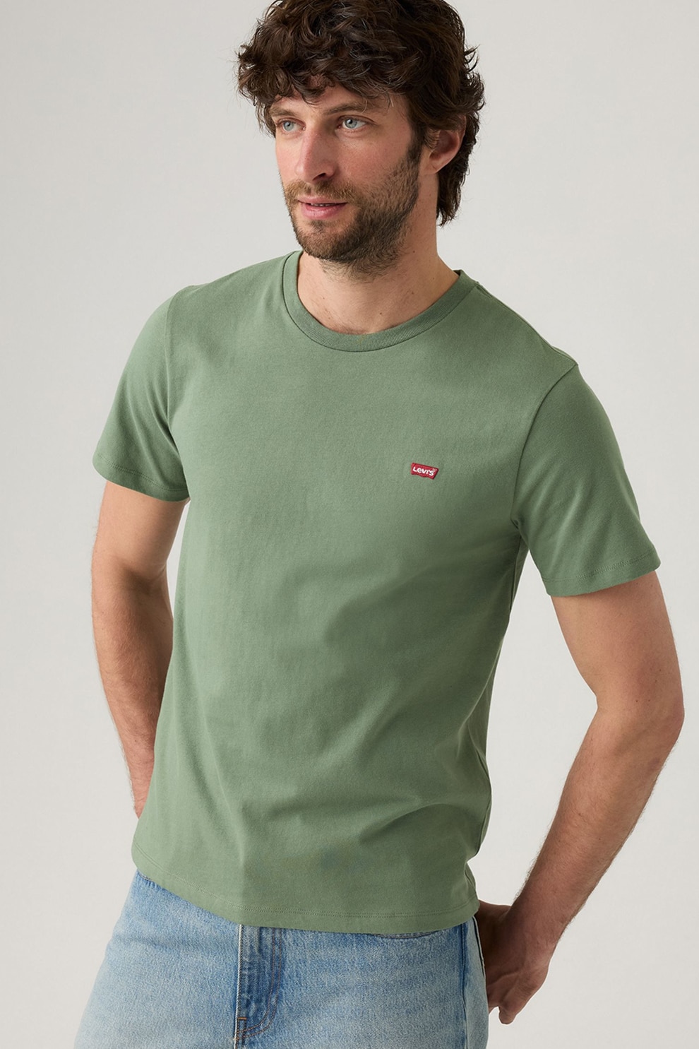 Levi's, Tricou cu decolteu rotund, Rosu, Verde marin, S