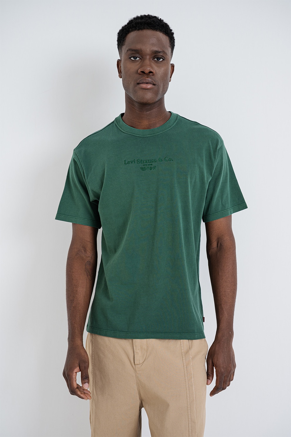 Levi's, Tricou de bumbac cu logo Vintage, Verde sparanghel, M