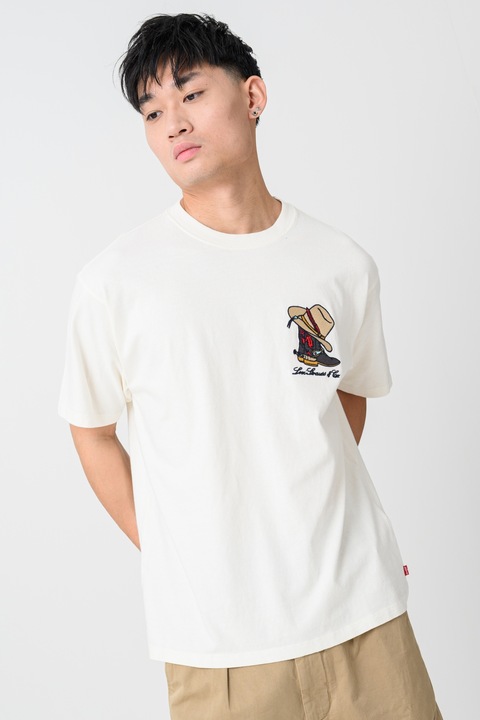 Levi's, Vintage logós pamutpóló, Krémszín