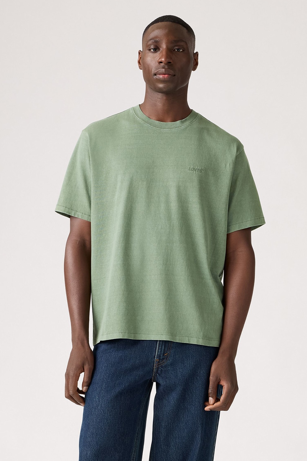Levi's, Tricou lejer din bumbac Red Tab™, Verde marin, M