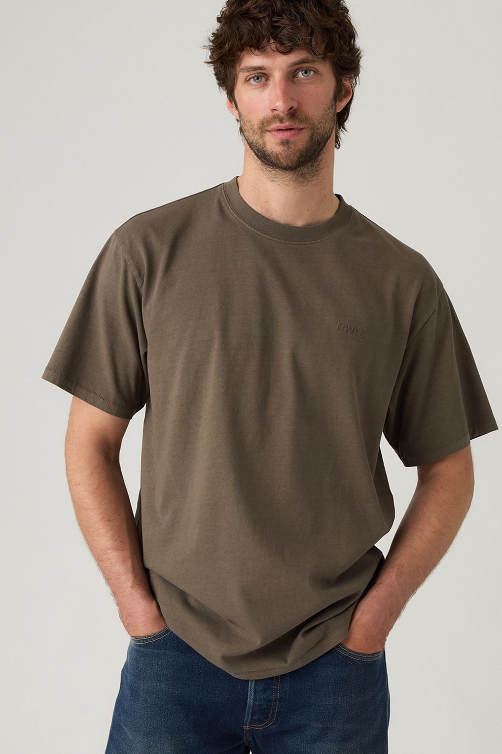 Levi's, Tricou lejer din bumbac Red Tab™, Maro inchis, S